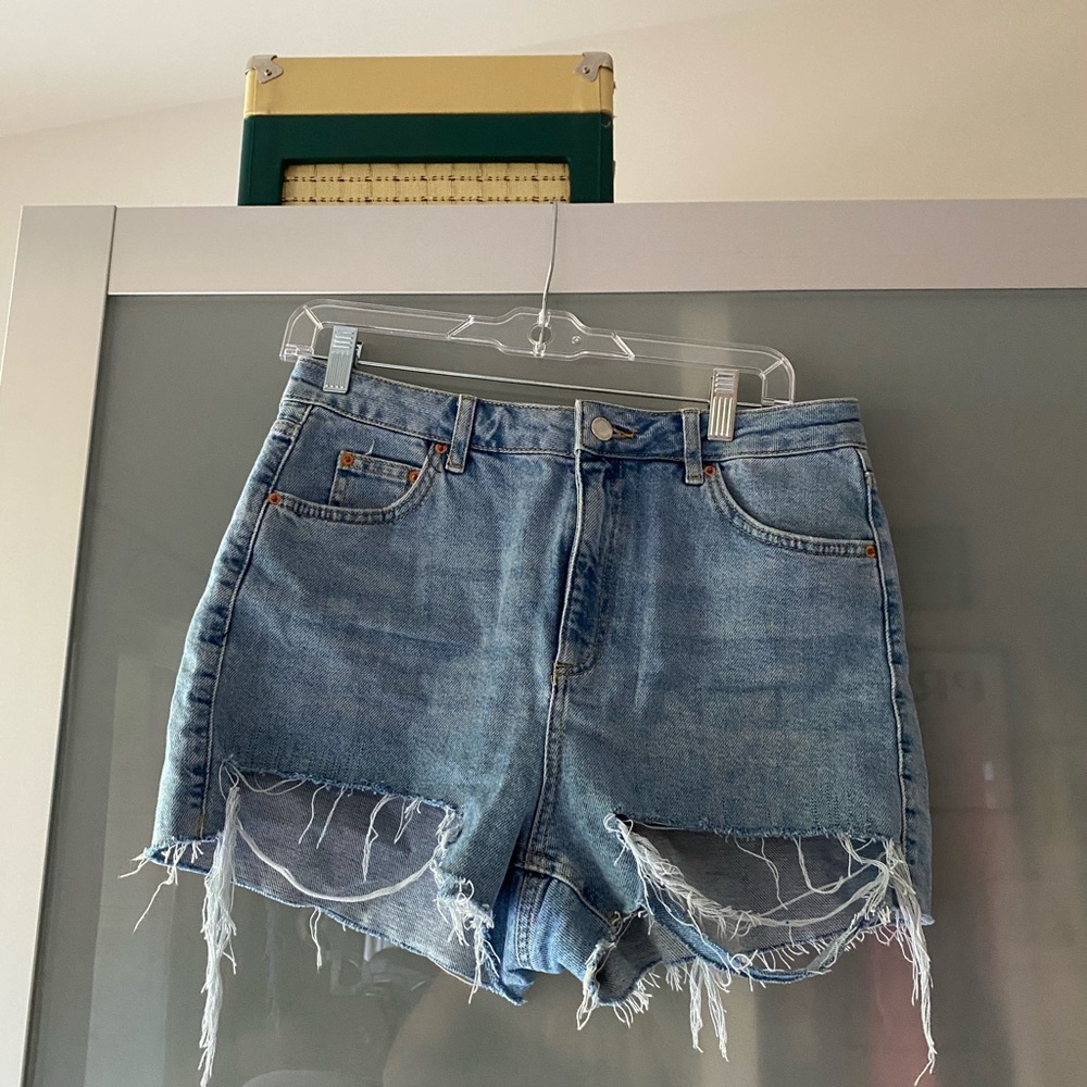 Topshop demin high waisted shorts